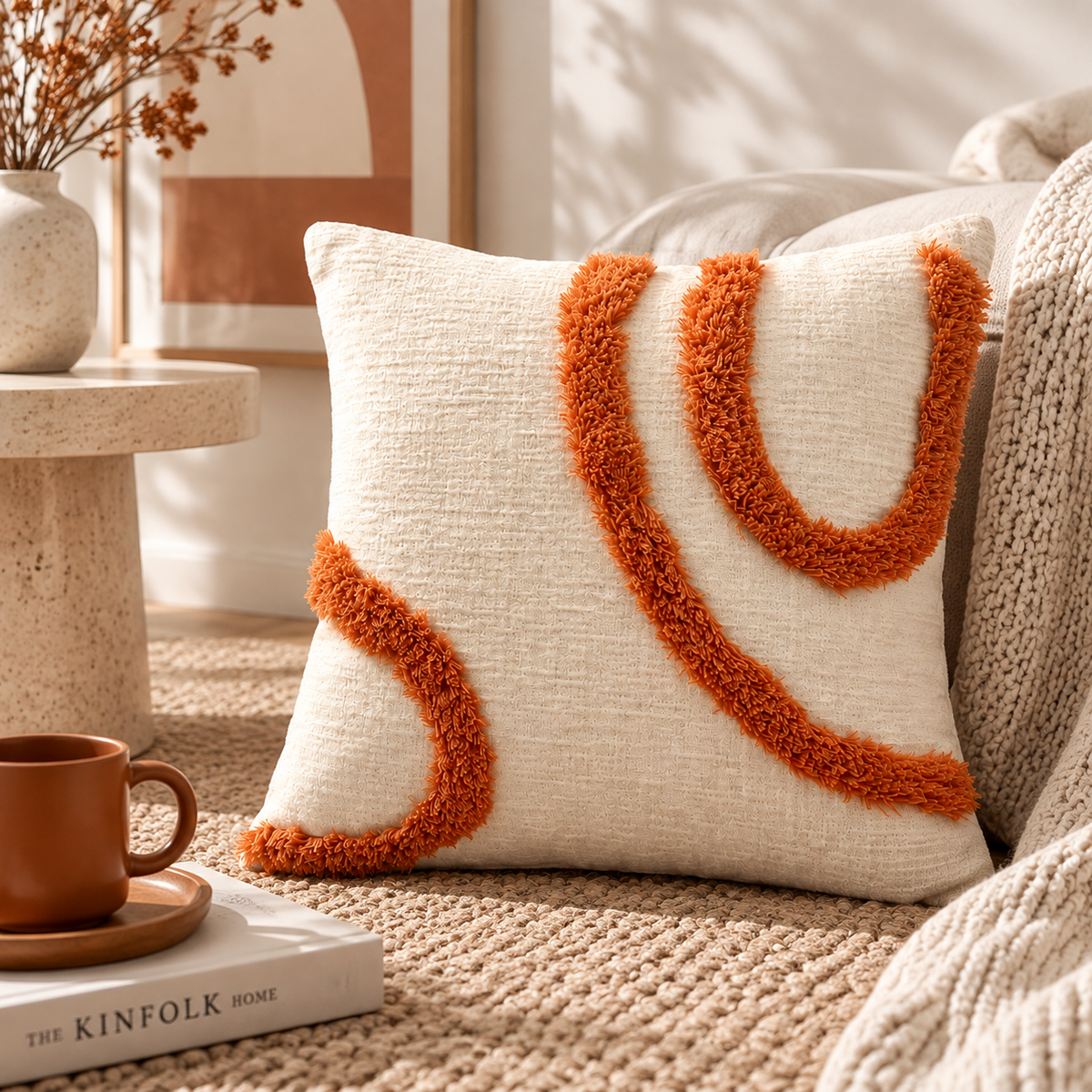 Tufted Stripe Cushion Cover