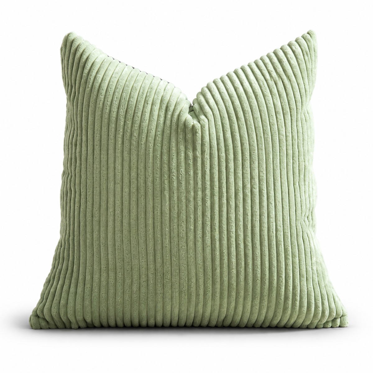 Light Green Corn Stripe Corduroy Pillow Cover