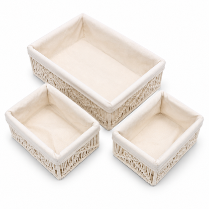 Woven Rope Storage Basket Set