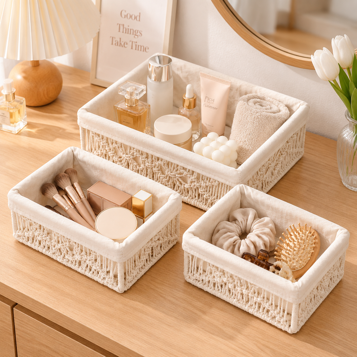 Woven Rope Storage Basket Set